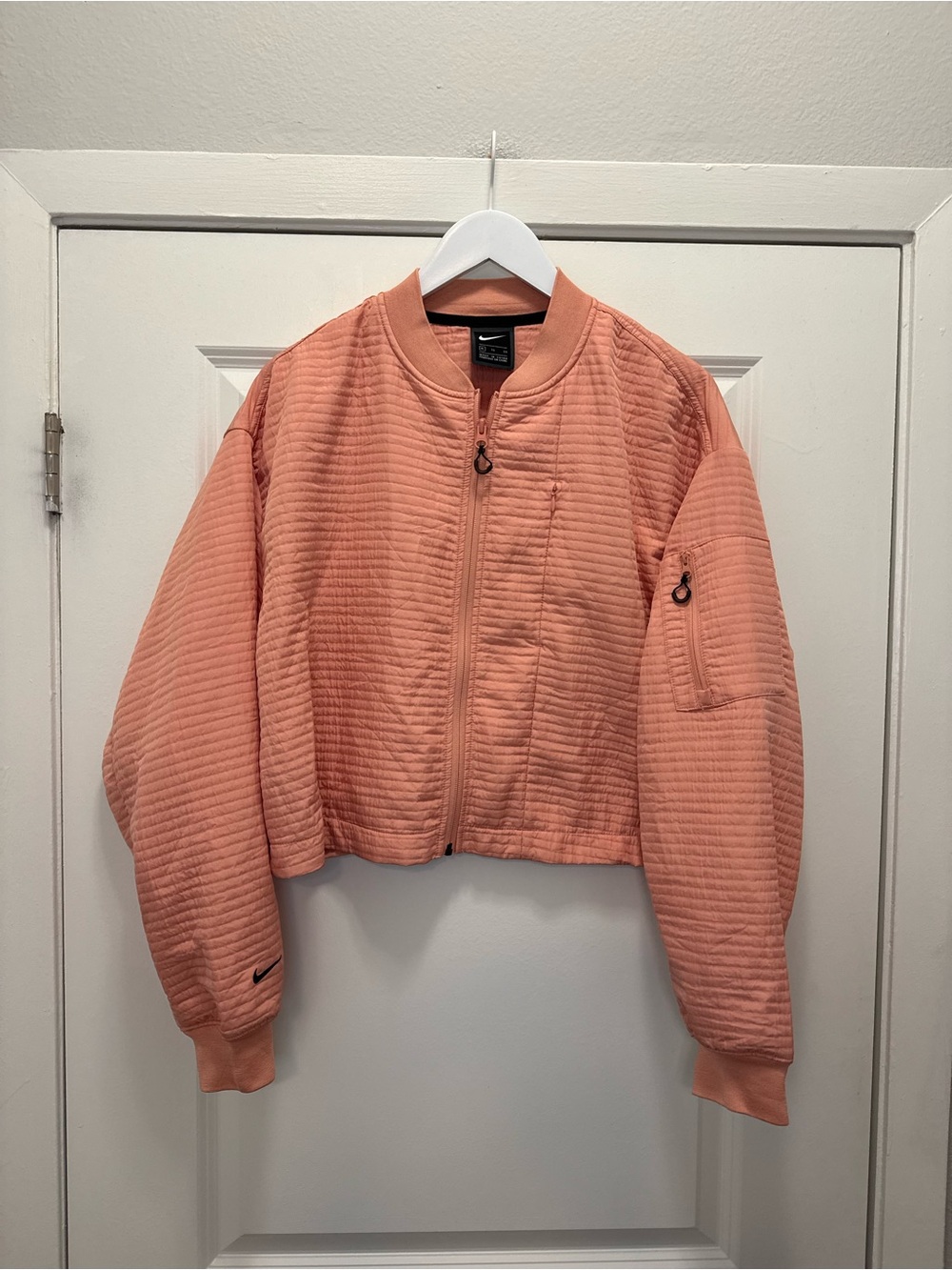 Nike Oversized Cropped Long Sleeve Tech Pack City Pink Jacket Zip